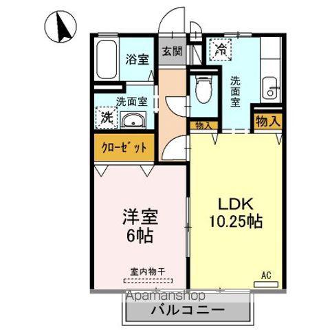 サンハイムKOIKE AB(1LDK/1階)の間取り写真