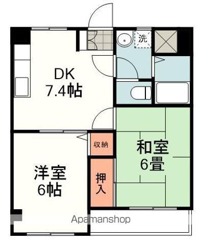 リヴェール(2DK/2階)の間取り写真