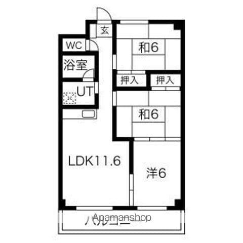 恵友エアリス(3LDK/3階)の間取り写真