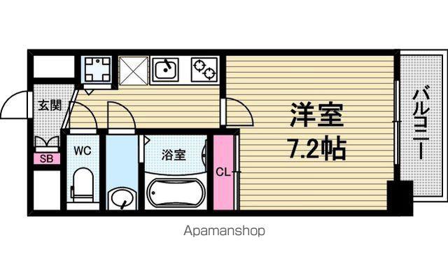 アドバンス大阪城ベレッツァ(1K/9階)の間取り写真