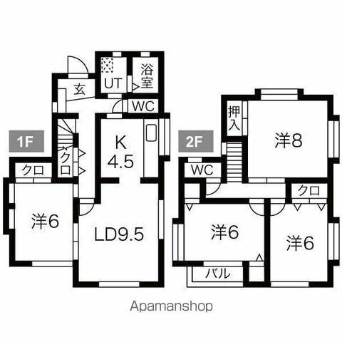 名鉄犬山線 扶桑駅 徒歩35分 2階建 築37年(4LDK)の間取り写真