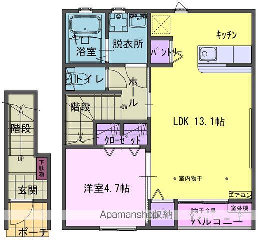 バーン サバイ(1LDK/2階)の間取り写真