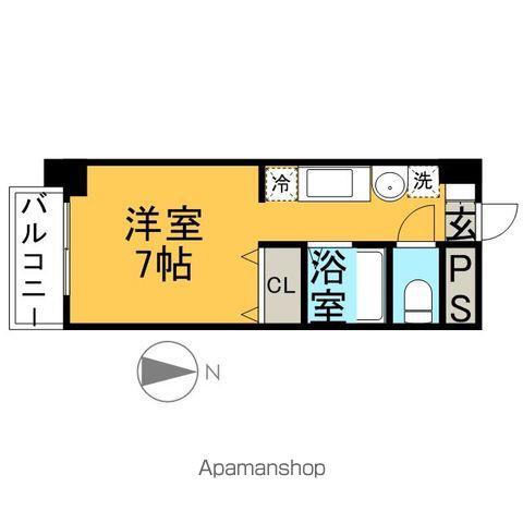 大保ハイツB(ワンルーム/4階)の間取り写真