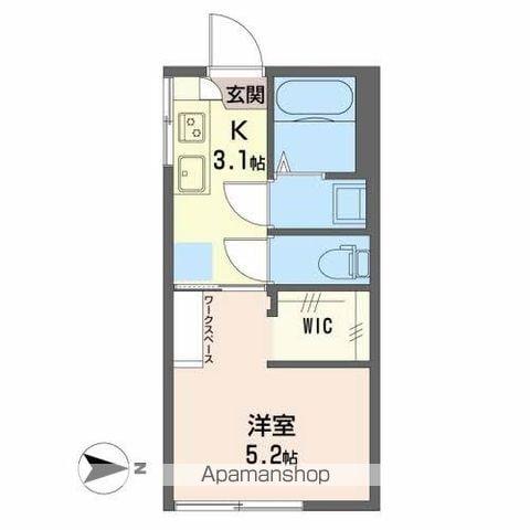 グリーンパレス フィロソフィー(1K/2階)の間取り写真