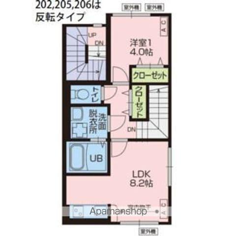 奥羽本線 乱川駅 徒歩21分 3階建 新築(1LDK/2階)の間取り写真