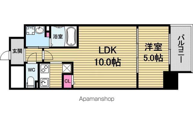 ブリリアントジュネス本町(1LDK/5階)の間取り写真
