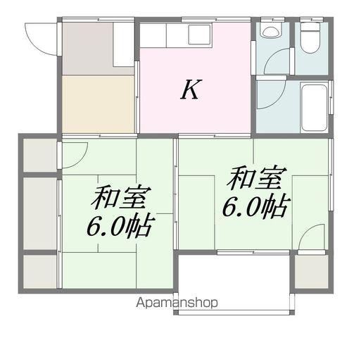 岡田アパート(2K/2階)の間取り写真