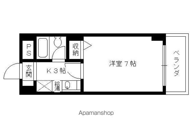 プレスト桃山(1K/4階)の間取り写真