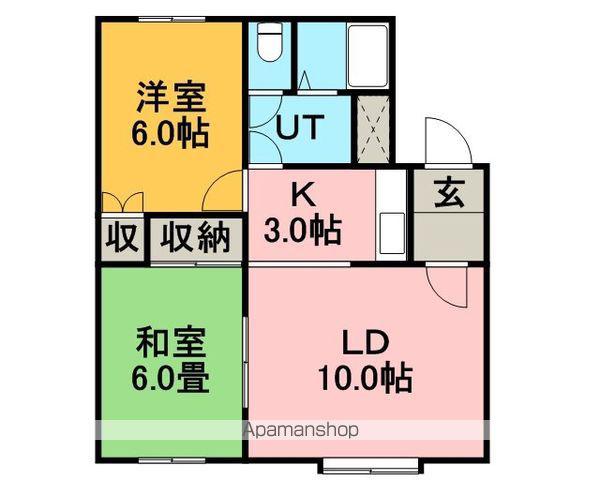 クレストールⅢ(2LDK/1階)の間取り写真