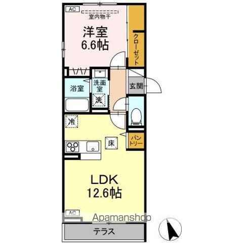 ボヌールK(1LDK/1階)の間取り写真