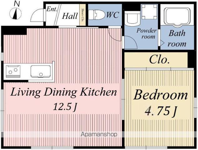 オリーブコート(1LDK/1階)の間取り写真