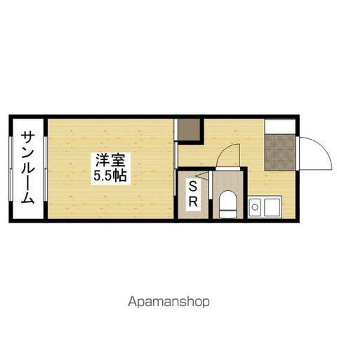 長山コーポラス(1K/3階)の間取り写真