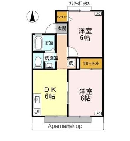 コーポシャルマン(2DK/1階)の間取り写真