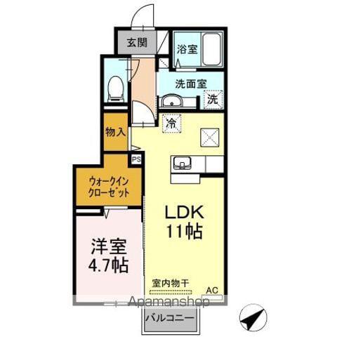 セジュールセラF(1LDK/1階)の間取り写真