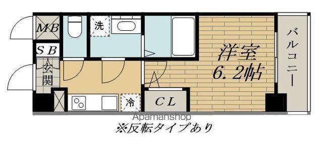 リヴェント福島(1K/13階)の間取り写真