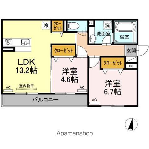 アンシャンテ(2LDK/3階)の間取り写真
