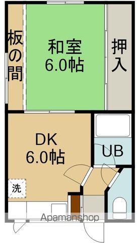 マンション吉田6号館(1DK/1階)の間取り写真