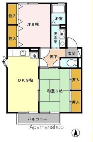 マルエスポワール(2DK/2階)の間取り写真