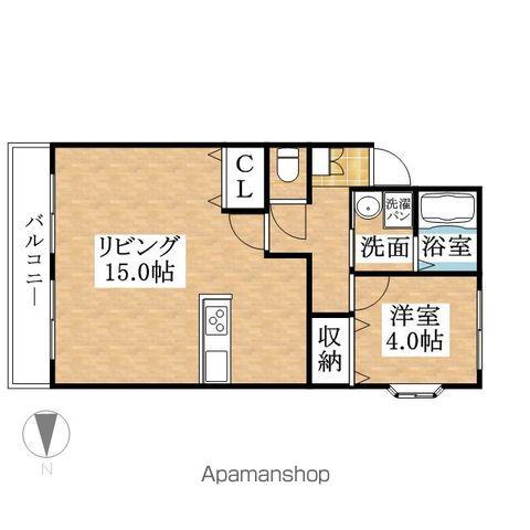 メゾンK(1LDK/2階)の間取り写真
