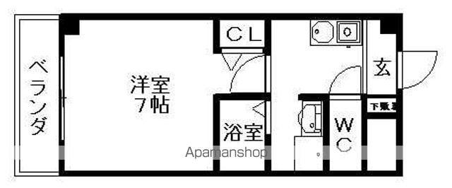 ハイツ草薙(1K/2階)の間取り写真