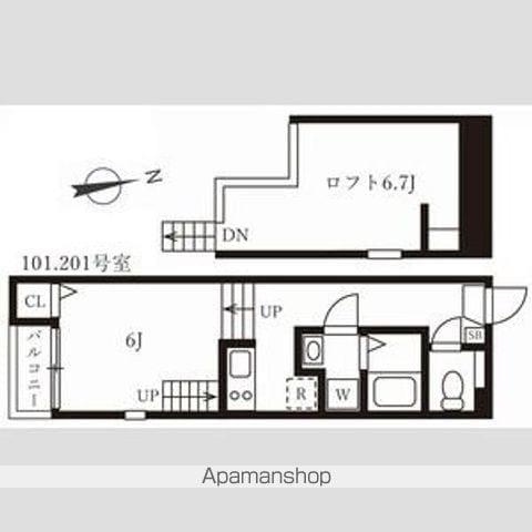 ソレアード(1K/1階)の間取り写真