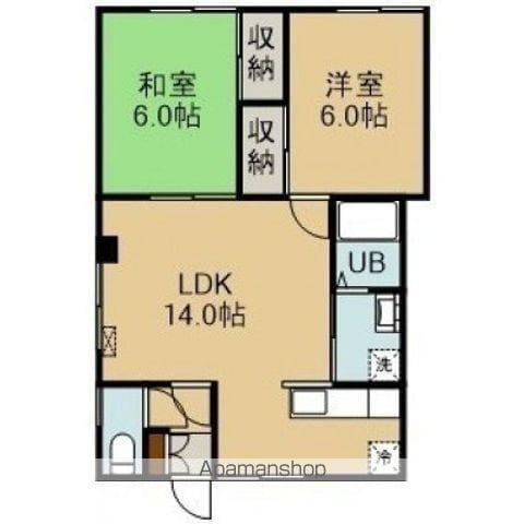 コスモレジデンス港B(2LDK/1階)の間取り写真