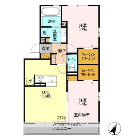 アピチェ(2LDK/2階)の間取り写真