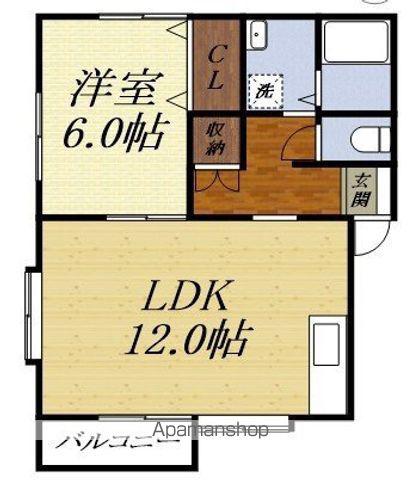 コーポシオンA(1LDK/1階)の間取り写真