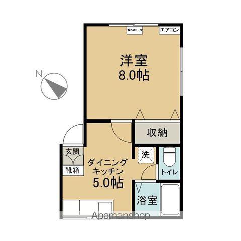 エスポワール妙見(1DK/2階)の間取り写真