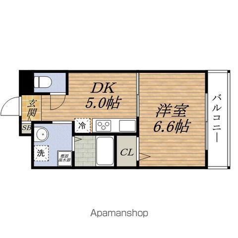 第12セキネマンション(1DK/8階)の間取り写真