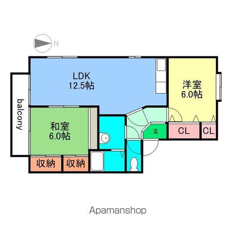 セジュールナミ(2LDK/2階)の間取り写真