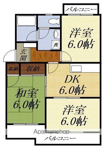 サリーナ浜北(3DK/4階)の間取り写真
