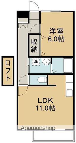 キャステール砂押2(1LDK/2階)の間取り写真