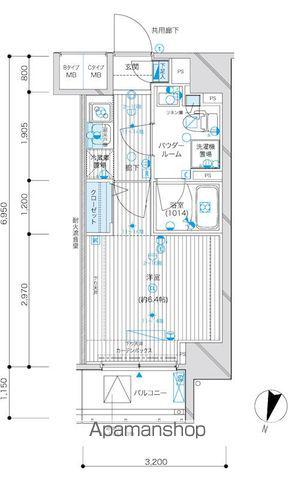 メインステージ九段下(1K/9階)の間取り写真