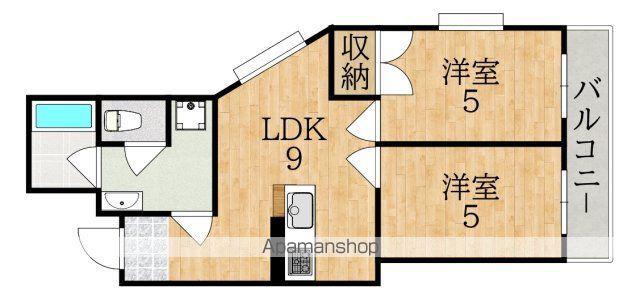 ジオグレイス学園前(2LDK/1階)の間取り写真
