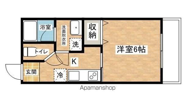 ほうれん荘(1K/2階)の間取り写真
