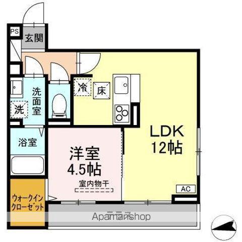 D-ROOM富竹新田(1LDK/1階)の間取り写真
