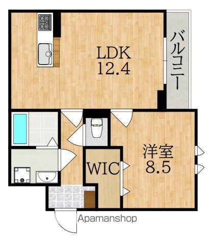シャルマールスイート(1LDK/3階)の間取り写真