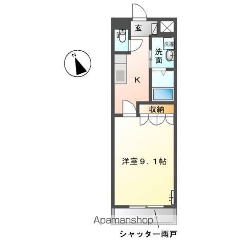 フォルティア(1K/1階)の間取り写真