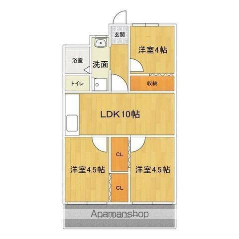 ＪＲ東海交通城北線 比良駅(愛知) 徒歩33分 11階建 築54年(3DK/11階)の間取り写真