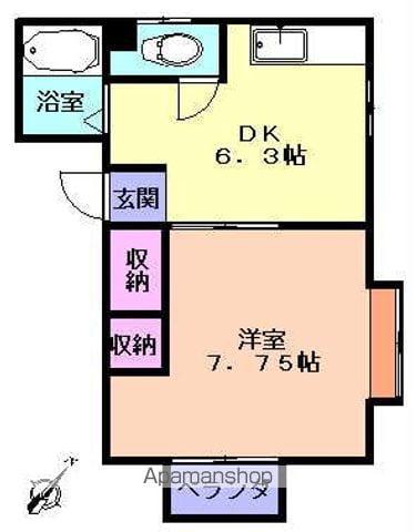 グレース川崎(1DK/1階)の間取り写真