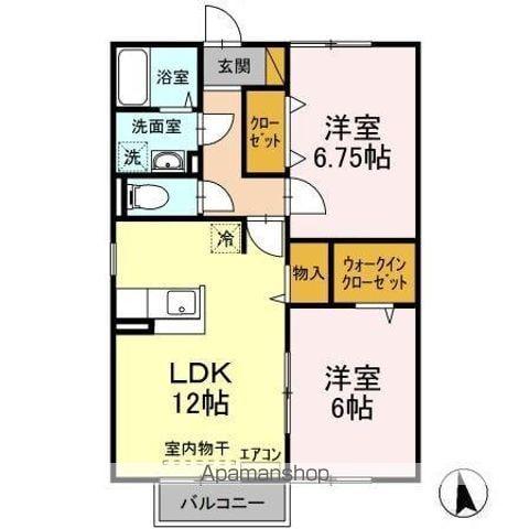 コモド八ヶ崎A・B(2LDK/2階)の間取り写真