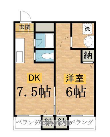 パレットビル(1DK/3階)の間取り写真