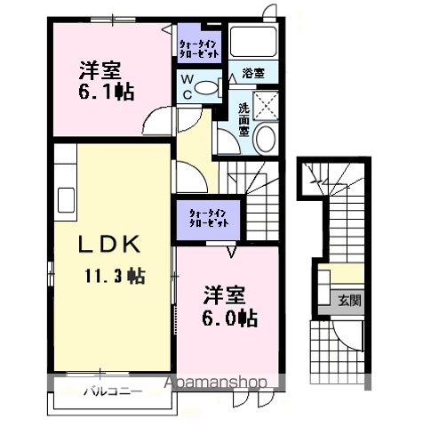 FAIRY・SMILEB(2LDK/2階)の間取り写真