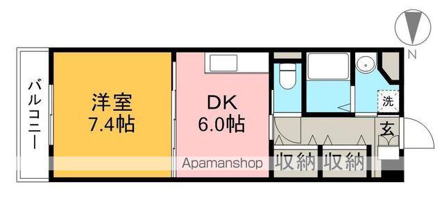 フォレストコート山ノ端(1DK/6階)の間取り写真