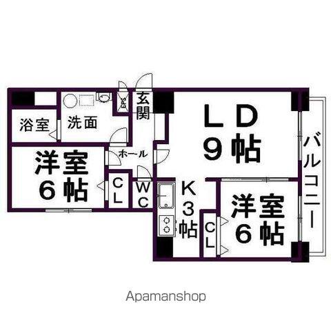 リングロードとん田(2LDK/8階)の間取り写真