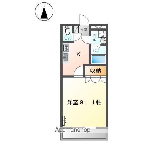 スウィートクローバー(1K/1階)の間取り写真