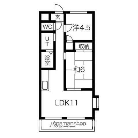 SANS SOUCI HIRO(2LDK/2階)の間取り写真