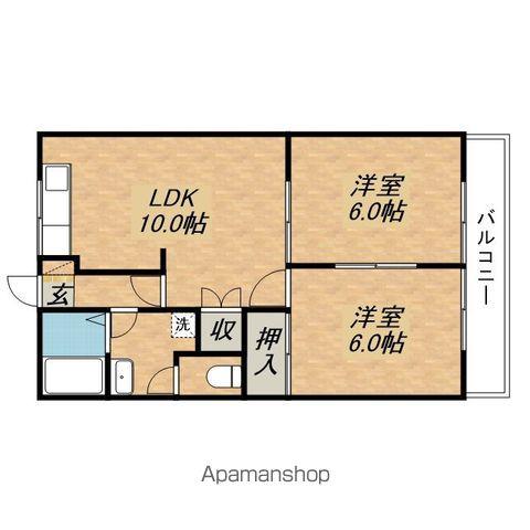 グランディールディアTEN(2LDK/1階)の間取り写真