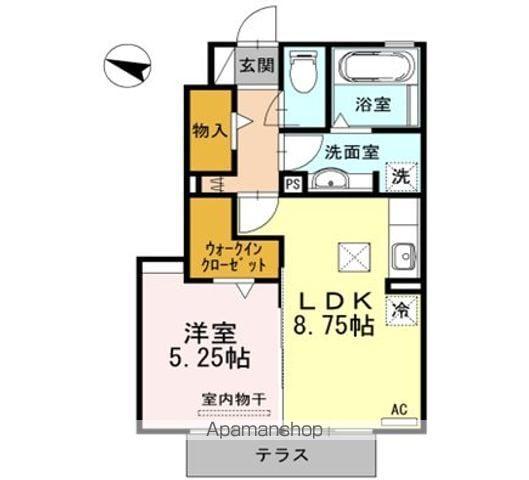 ステラⅡ(1LDK/1階)の間取り写真